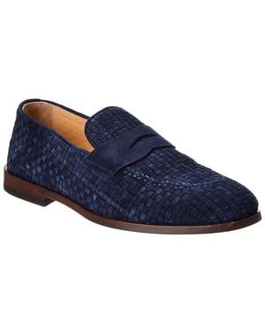 Brunello Cucinelli Woven Suede Loafer - Blue