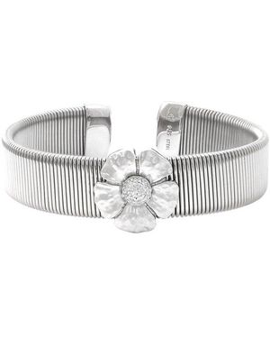 Diamond Select Cuts Stainless Steel 0.03 Ct. Tw. Diamond Bangle Bracelet - Gray