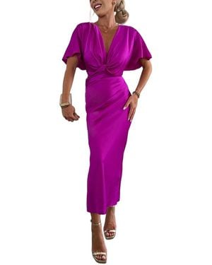 Ariele Tesoro Midi Dress - Purple