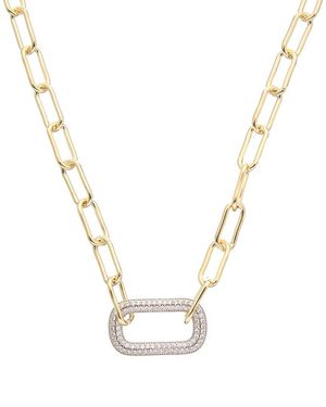 Juvell 18k Plated Cz Link Necklace - Metallic