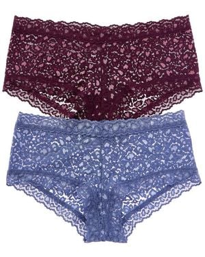 Hanky Panky Set Of 2 Xdye Leopard Boyshort - Purple