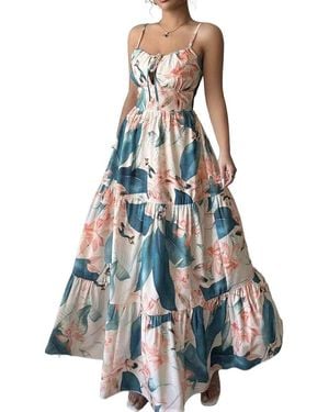 Linda Charm Sleeveless Midi Dress - Blue