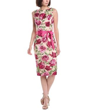 Eliza J Boat Neck Sheath Dress - Red
