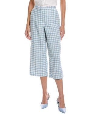 Laundry by Shelli Segal Cropped Wide Leg Tweed Pant - Blue