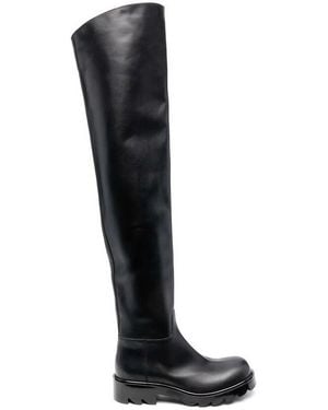 Bottega Veneta Strut Leather Over-The-Knee Boot - Black