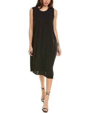 Eileen Fisher Jewel Neck Silk Dress - Black