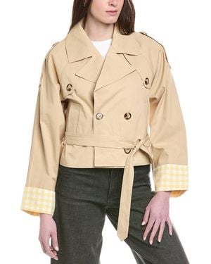 Line & Dot Alba Crop Trench Jacket - Natural
