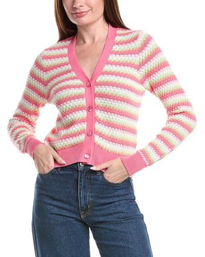 Isla Betty Scallop Stripe Cardigan - Red