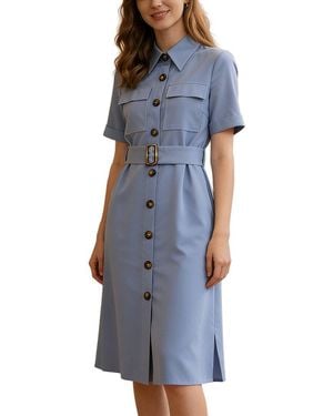 BRC By BURRYCO Short Sleeve Shirt Dress - Blue