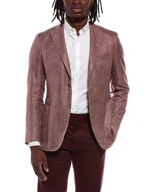 Canali Cashmere, Silk, & Linen-Blend Blazer - Purple