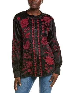Johnny Was Mandarin Shirt - Red