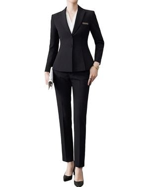 VERA DOLINI 3Pc Jacket, Pant, & Shirt Set - Black