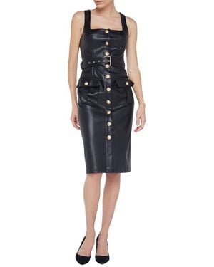 L'Agence Idy Button Front Tank Dress - Blue