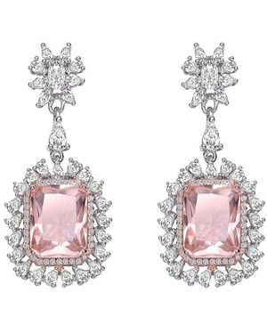Rachel Glauber Cz Statement Earrings - Pink