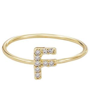 Adornia 14K Plated Cz Initial Ring - White