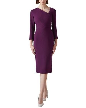 LK Bennett Alexis Wool Midi Dress - Purple