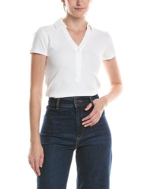 NIC+ZOE Perfect Knit Rib Short Sleeve Polo - Blue