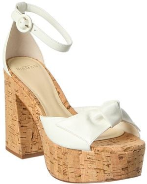 Alexandre Birman Maxi Clarita Flare 120 Leather Sandal - Metallic