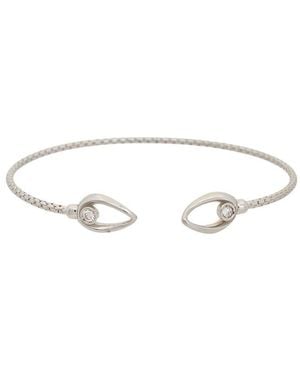Meshmerise 18K Plated 0.06 Ct. Tw. Diamond Bangle Bracelet - White