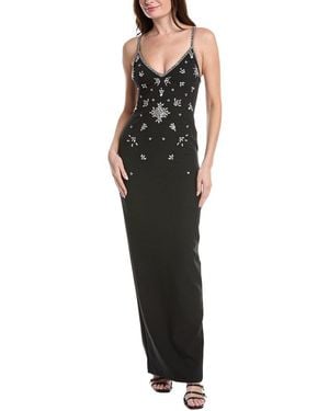 Marchesa Embellished Column Gown - Black