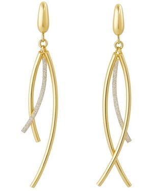 Maitre De Diamant 18K Sculpted Dual-Arc Drop Earrings - Metallic