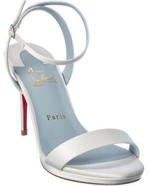 Christian Louboutin Loubi Queen 100 Satin Sandal - Blue