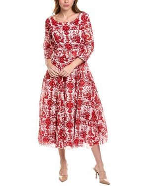 Samantha Sung Aster Shirtdress - Red