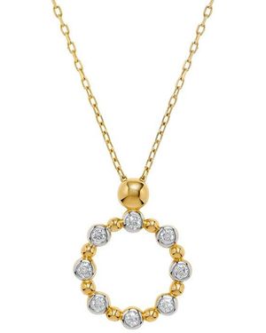 H.J. Namdar 14K 0.27 Ct. Tw. Diamond Beaded Necklace - Metallic