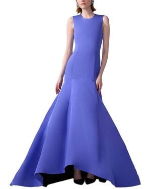 Carolina Herrera Silk Mermaid Gown - Blue