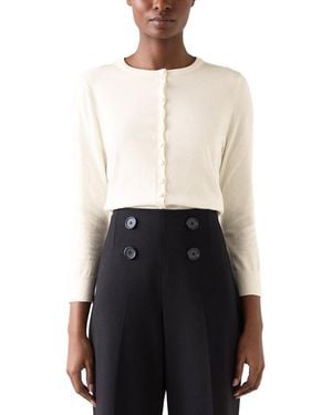 LK Bennett Lottie Wool-Blend Cardigan - White