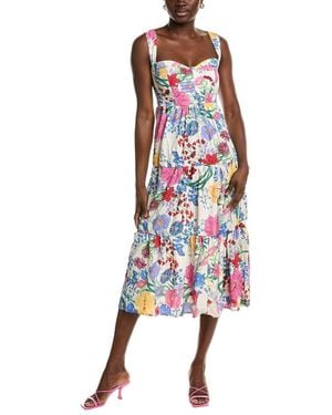 IPPONELLI Tiered Midi Dress - White