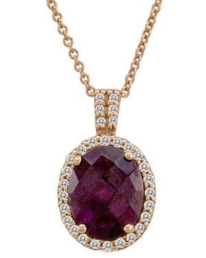 Le Vian 14k Strawberry Gold 2.67 Ct. Tw. Diamond & Rhodolite Pendant Necklace - Pink