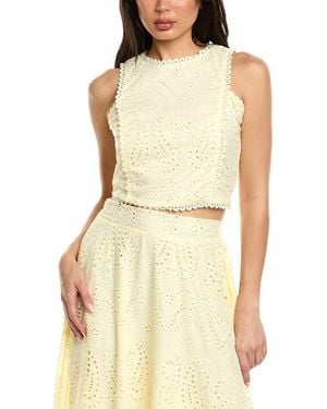 Estellina Eyelet Top - Yellow