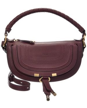 Chloé Marcie Mini Leather Shoulder Bag - Purple
