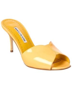 Manolo Blahnik Houramu 90 Patent Sandal - Metallic