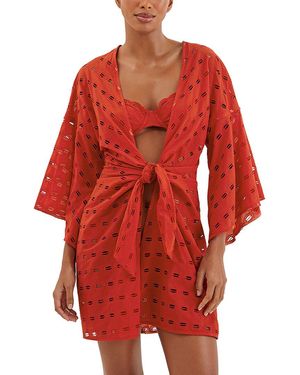 ViX Eyelet Perola Short Cover Up - Red