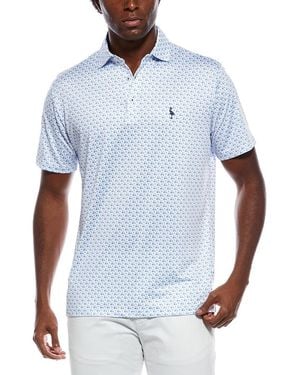 Tailorbyrd Carts And Byrds Printed Performance Polo Shirt - Blue