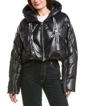 Khrisjoy Khris Cropped Shiny Puffer Jacket - Black