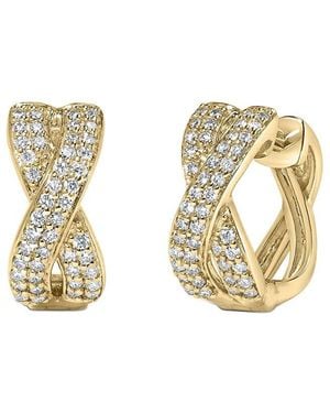 Haus of Brilliance 14K 0.35 Ct. Tw. Diamond Huggy Earrings - Metallic