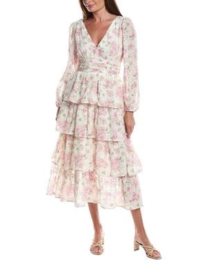 LAYERED WITH LOVE Eliana Floral Embellished Maxi Dress - Pink