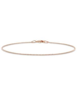 Italian Silver 18K Rose Over Ball Chain Bracelet - White