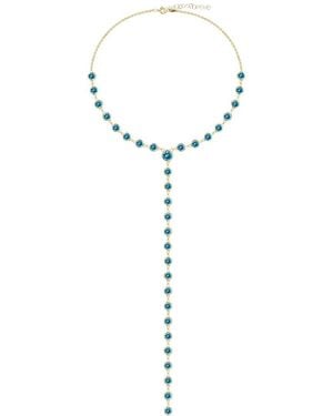 Gabi Rielle 14k Over Silver Cz Lariat Necklace - Multicolour