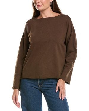Eileen Fisher Bateau Neck Boxy Top - Brown