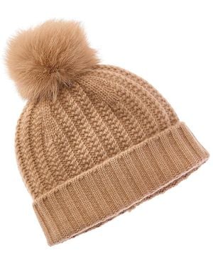Sofiacashmere Sofiacashmere Textured Cable Cashmere Hat - Natural