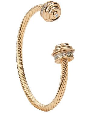 Saachi Plated Barbell Charm Statement Cuff Bracelet - Metallic