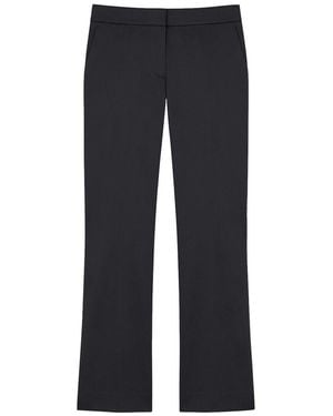 Lafayette 148 New York Cropped Manhattan Wool-Blend Flare Pant - Blue