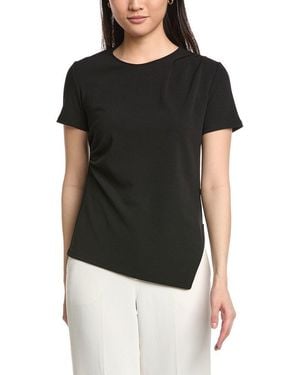 Anne Klein Drape Front Pullover - Black