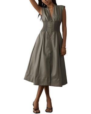 AMINA GLAM Midi Dress - Natural