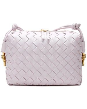 Tiffany & Fred Paris Large Woven Leather Crossbody - Grey