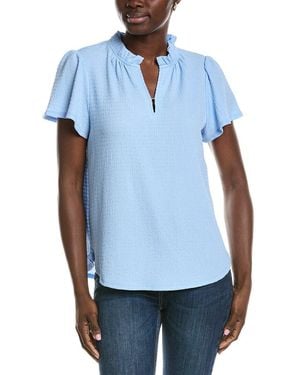 Jones New York Seabreeze Crinkle Flutter Top - Blue